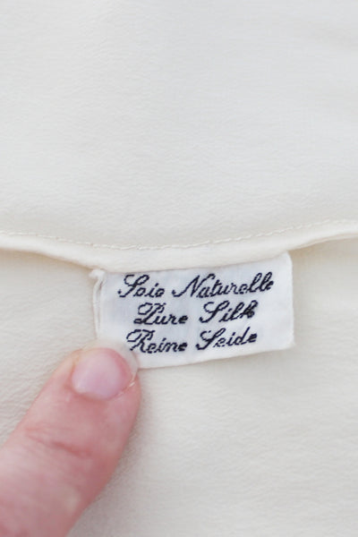 100% SILK VINTAGE TRAMO EMBROIDERY BLOUSE - SIZE 8