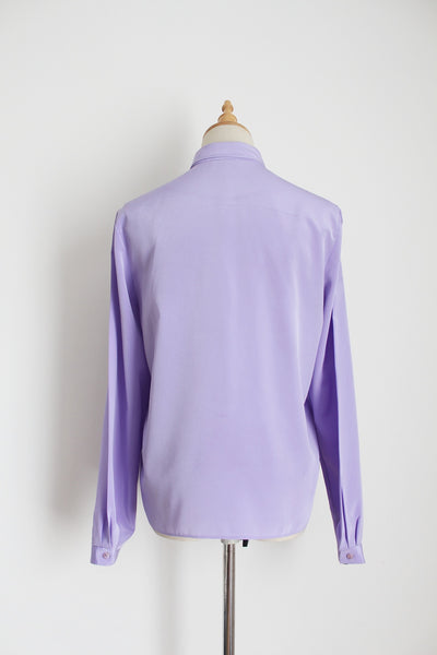 VINTAGE PINTUCK PASTEL BLOUSE LILAC - SIZE 8