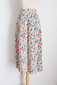 VINTAGE FLORAL PLEATED SKIRT CREAM - SIZE 8