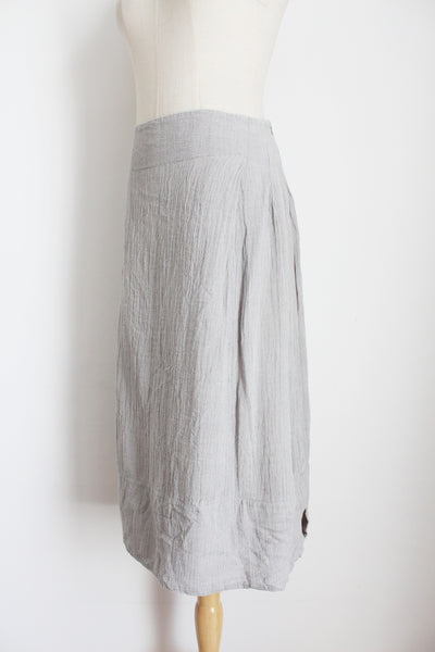 VINTAGE TEXTURED SKIRT GREY - SIZE 14