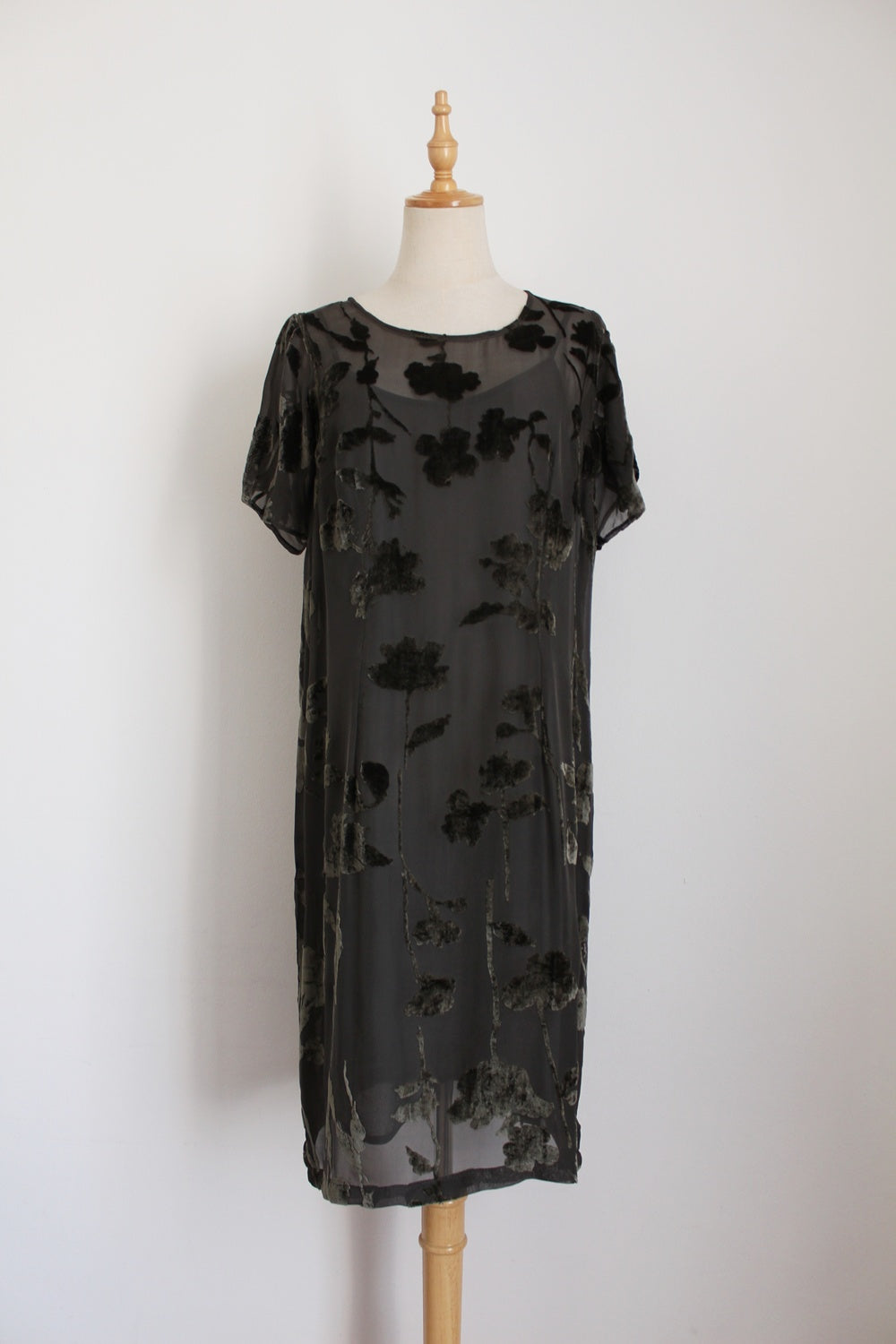 CAROLINE BISS SILK OVERLAY DRESS GREEN - SIZE 10