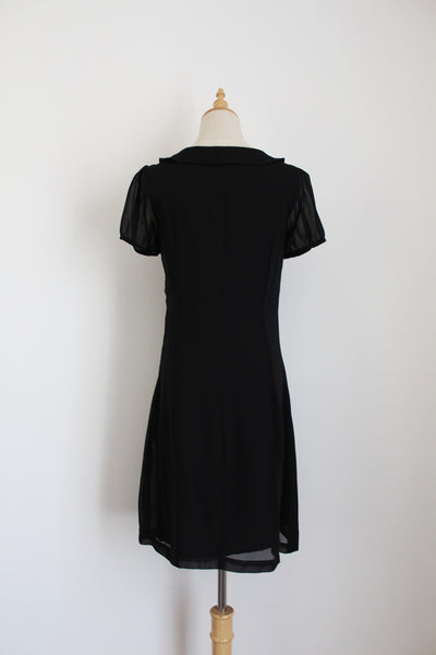 MARION & LINDIE SHORT SLEEVE DRESS BLACK WHITE - SIZE 8