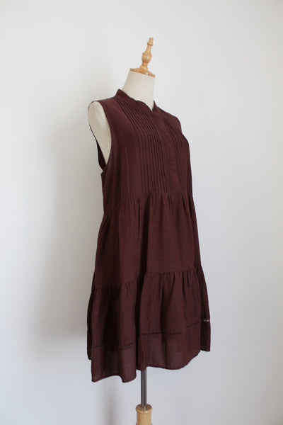 PIPER PETITES SLEEVELESS TIERED DRESS BROWN - SIZE 16