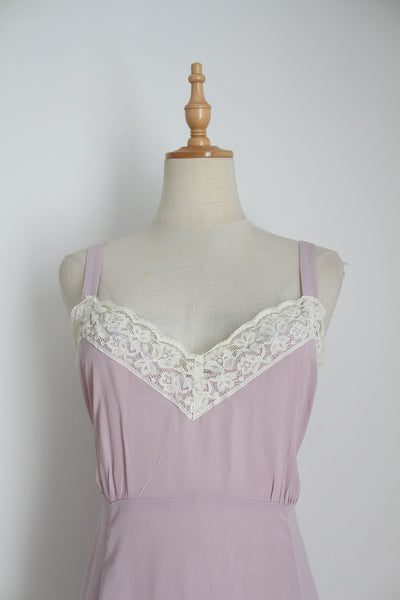100% SILK NOA NOA SLIP DRESS LILAC - SIZE L