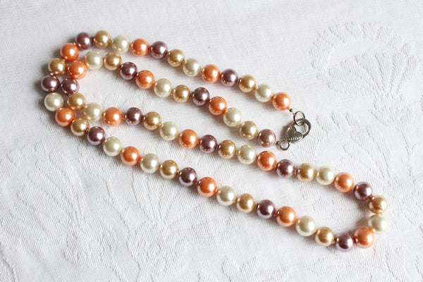 NEW FAUX PEARL CHUNKY NECKLACE AUTUMN