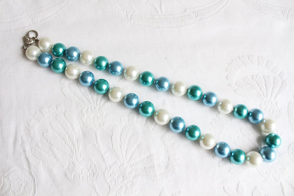 NEW FAUX PEARL CHUNKY NECKLACE OCEAN