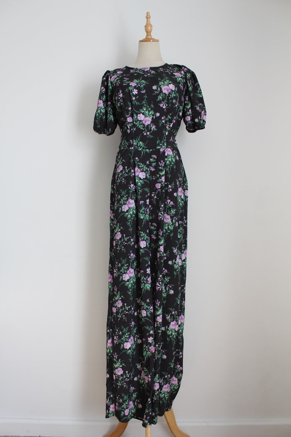 LIPSY FLORAL JUMPSUIT BLACK - SIZE 10