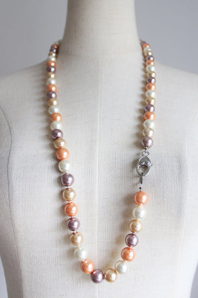 NEW FAUX PEARL CHUNKY NECKLACE AUTUMN