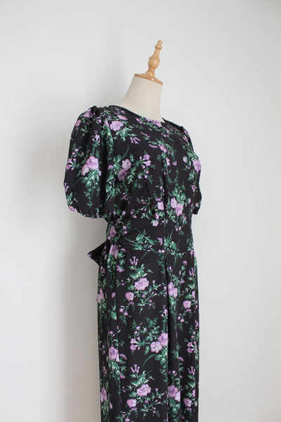 LIPSY FLORAL JUMPSUIT BLACK - SIZE 10