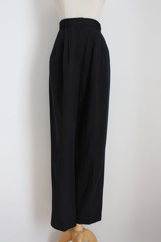 VINTAGE PLEATED HIGH WAIST TROUSERS BLACK - SIZE 6