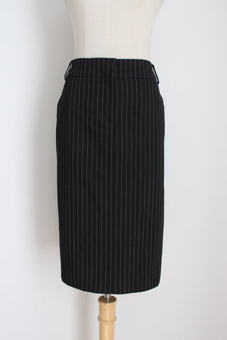 TOMMY HILFIGER PINSTRIPE PENCIL SKIRT BLACK - SIZE 10