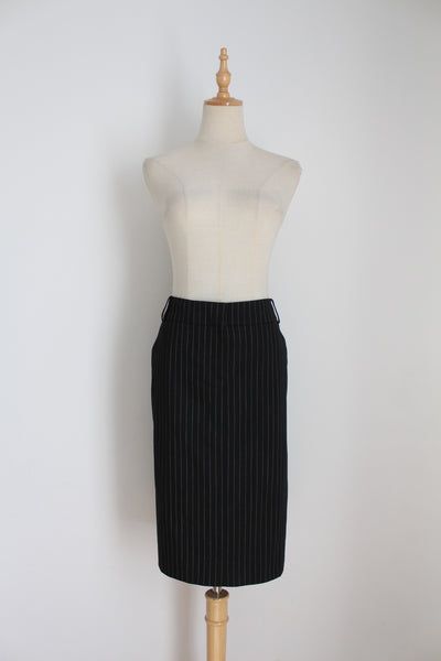 TOMMY HILFIGER PINSTRIPE PENCIL SKIRT BLACK - SIZE 10
