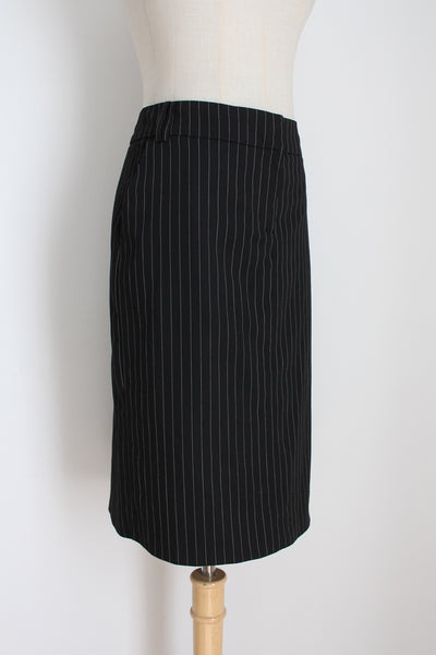 TOMMY HILFIGER PINSTRIPE PENCIL SKIRT BLACK - SIZE 10