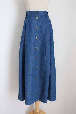 VINTAGE DENIM BUTTON DOWN SKIRT - SIZE 16