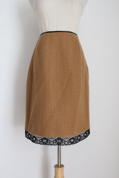 D&G WOOL PENCIL SKIRT TAN - SIZE 6