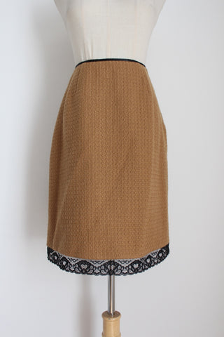 D&G WOOL PENCIL SKIRT TAN - SIZE 6