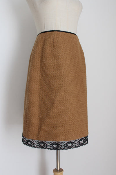 D&G WOOL PENCIL SKIRT TAN - SIZE 6