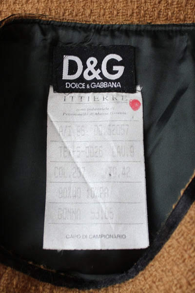 D&G WOOL PENCIL SKIRT TAN - SIZE 6