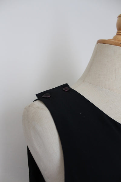 100% SILK SINGLET VEST TOP BLACK - SIZE 12