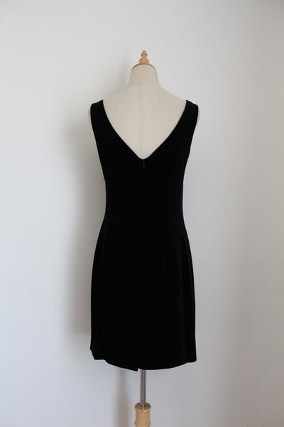 LAURA ASHLEY VELVET DRESS BLACK - SIZE 8