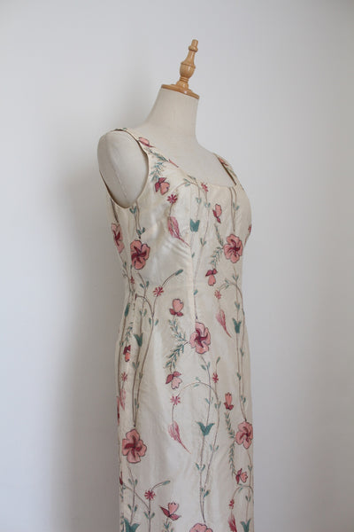 100% SILK MONSOON FLORAL DRESS - SIZE 6/8