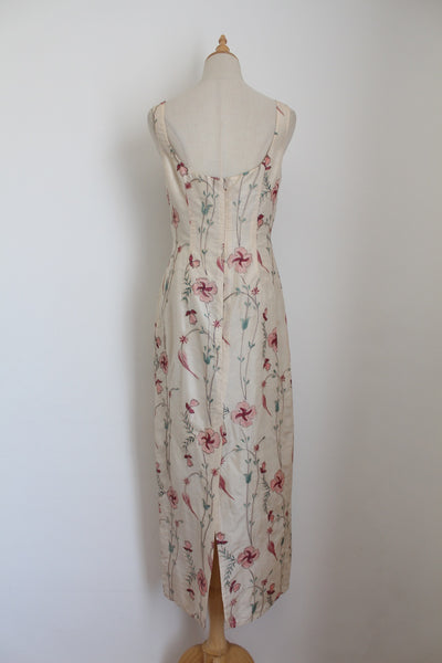 100% SILK MONSOON FLORAL DRESS - SIZE 6/8