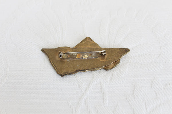 VINTAGE BRASS HAND MADE BROOCH