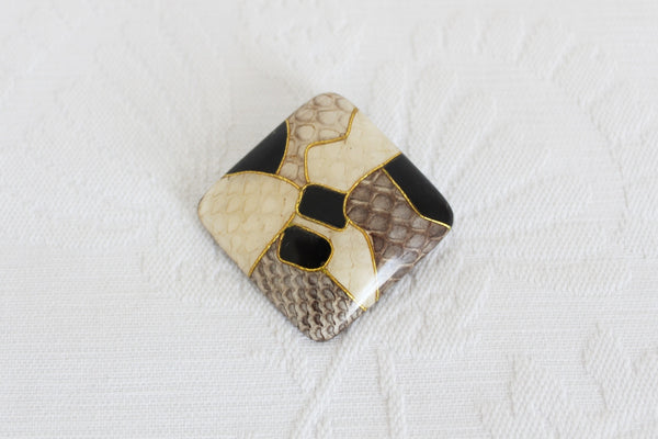 VINTAGE GENUINE SNAKE SKIN BROOCH