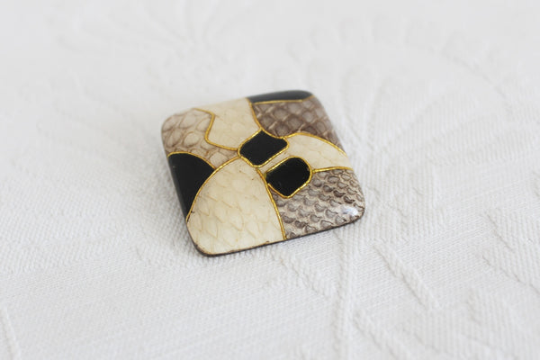 VINTAGE GENUINE SNAKE SKIN BROOCH