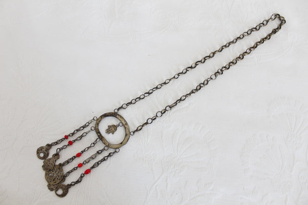 VINTAGE HAMSA HAND CHAIN NECKLACE