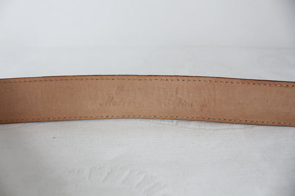 GENUINE OSTRICH LEATHER BELT TAN