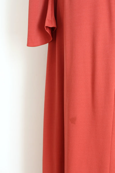 VINTAGE HIGH COLLAR MAXI DRESS BRICK - SIZE 8