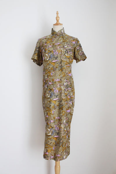 100% SILK VINTAGE CHINESE DRESS - SIZE 10