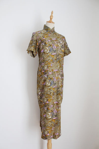 100% SILK VINTAGE CHINESE DRESS - SIZE 10