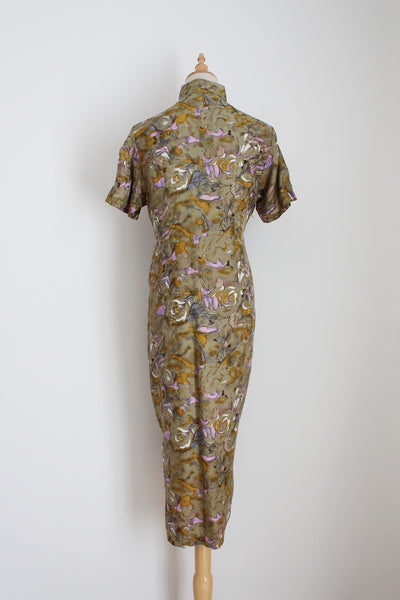 100% SILK VINTAGE CHINESE DRESS - SIZE 10