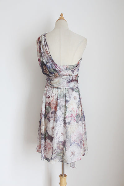 FOREVER NEW 100% SILK ONE SHOULDER DRESS - SIZE 6