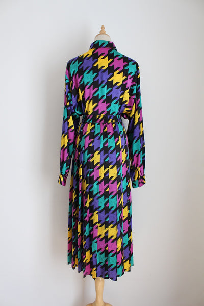 VINTAGE HOUNDSTOOTH TWO PIECE SKIRT SET - SIZE 12