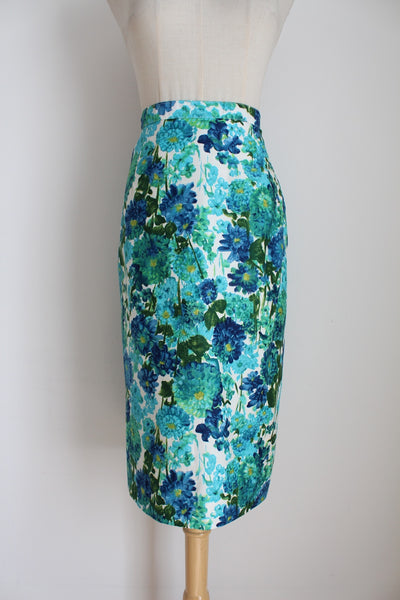 VINTAGE TWO PIECE SKIRT SUIT BLUE - SIZE 10