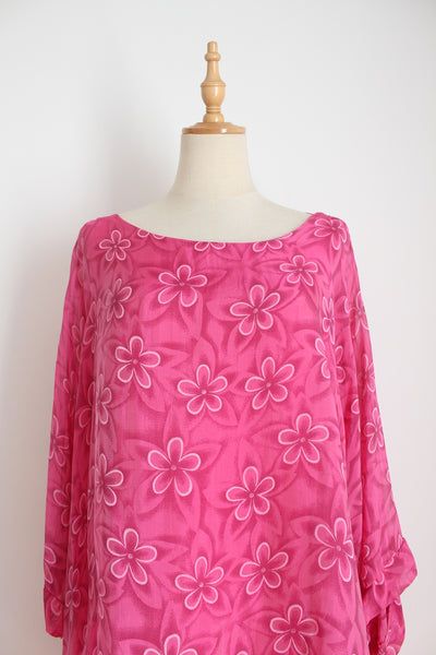100% SILK MISS SUGAR KAFTAN TOP PINK - SIZE 12