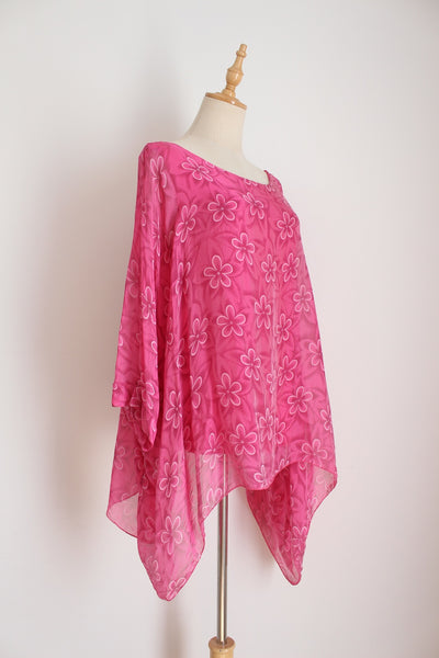 100% SILK MISS SUGAR KAFTAN TOP PINK - SIZE 12