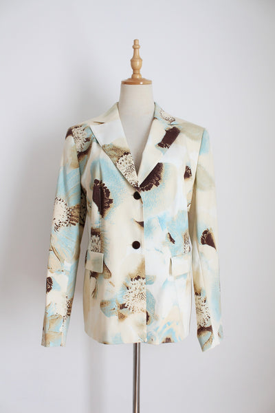 GERRY WEBER PRINTED BLAZER CREAM - SIZE 10