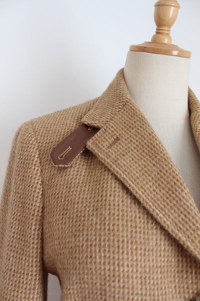 RALPH LAUREN TWEED WOOL BLAZER TAN - SIZE 8