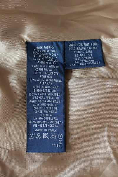 RALPH LAUREN TWEED WOOL BLAZER TAN - SIZE 8