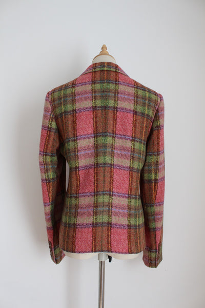 VINTAGE WOOL PLAID BLAZER MULTICOLOUR - SIZE 8