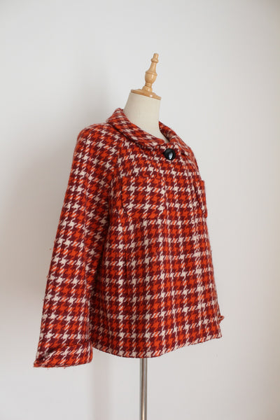 BANANA REPUBLIC WOOL HOUNDSTOOTH JACKET - SIZE 14