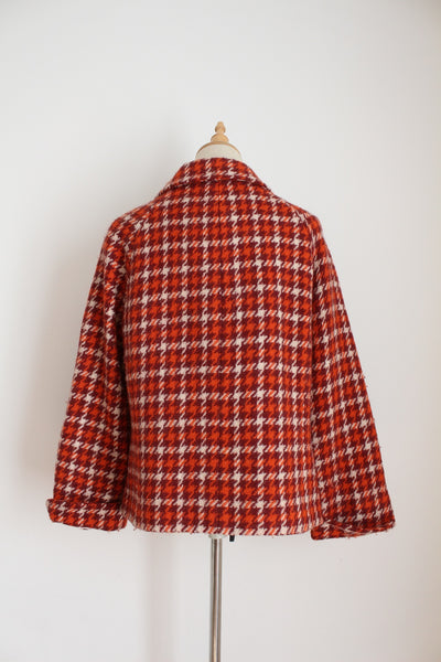 BANANA REPUBLIC WOOL HOUNDSTOOTH JACKET - SIZE 14