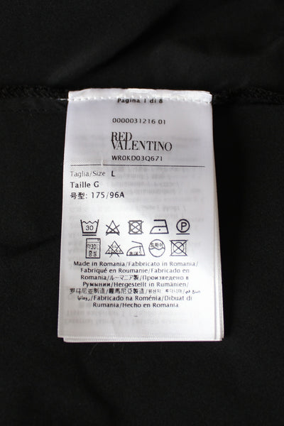 RED VALENTINO STRIPE WOOL JERSEY DRESS - SIZE 10