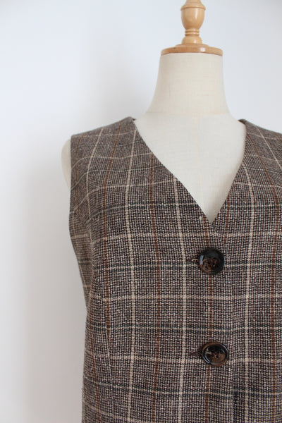 DESRAY PLAID CHECK WAISTCOAT - SIZE 14