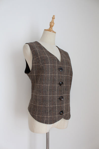 DESRAY PLAID CHECK WAISTCOAT - SIZE 14