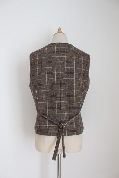 DESRAY PLAID CHECK WAISTCOAT - SIZE 14